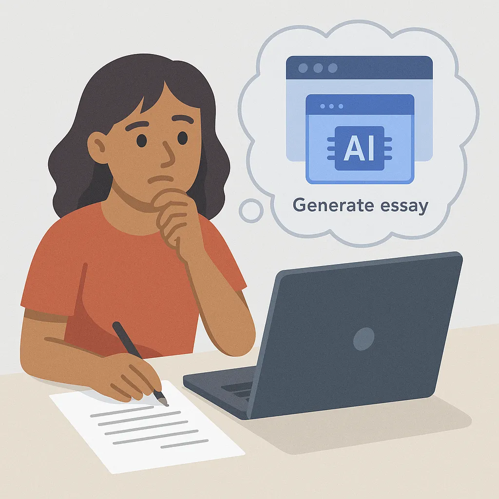 Student tempted to use AI to generate an essay