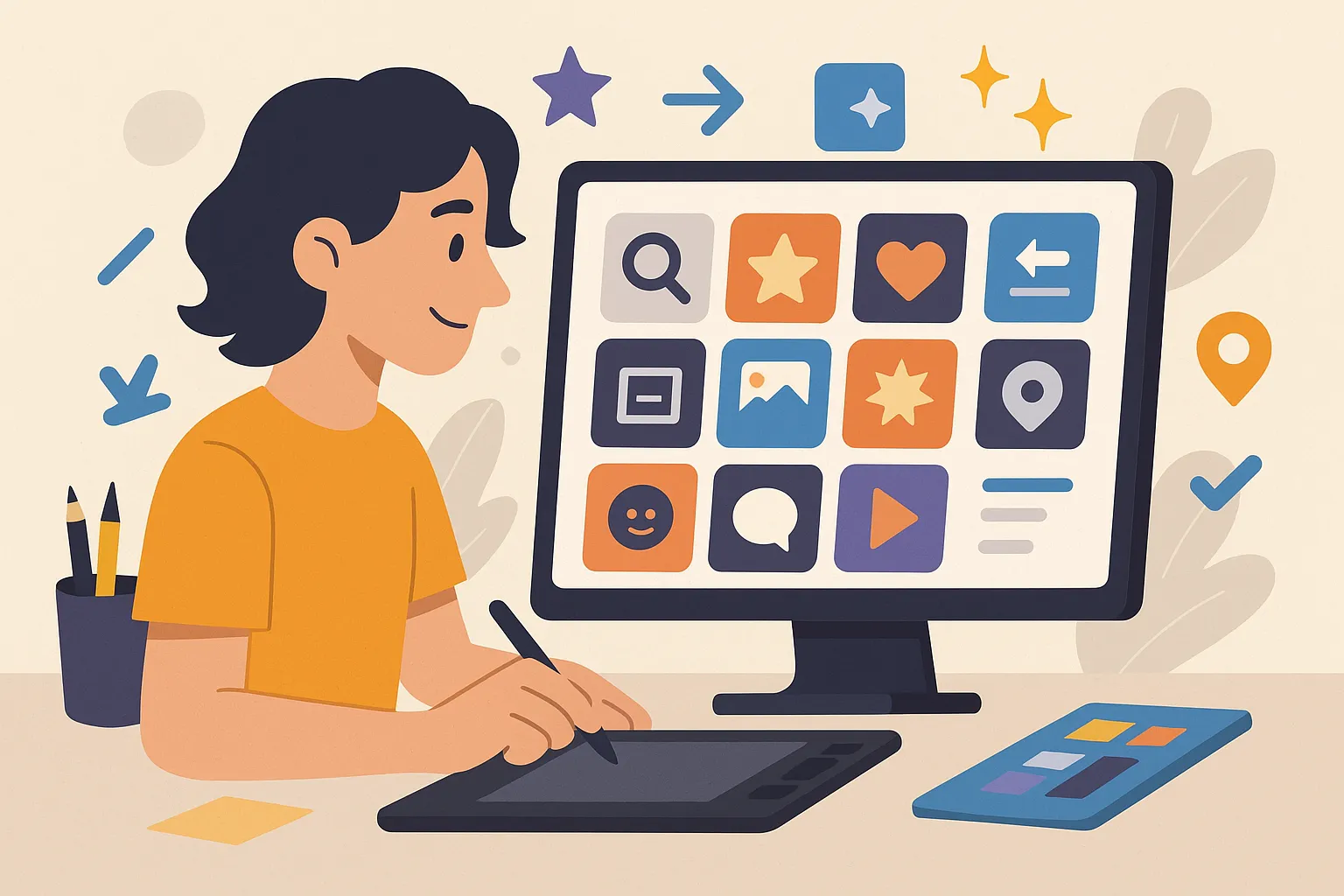 Top AI tools for generating custom icons and graphic symbols